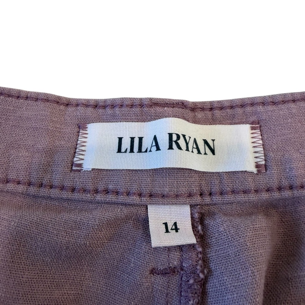 Lila Ryan Women's Martina Purple Linen Blend Trousers Size‎ 14 - Picture 5 of 10